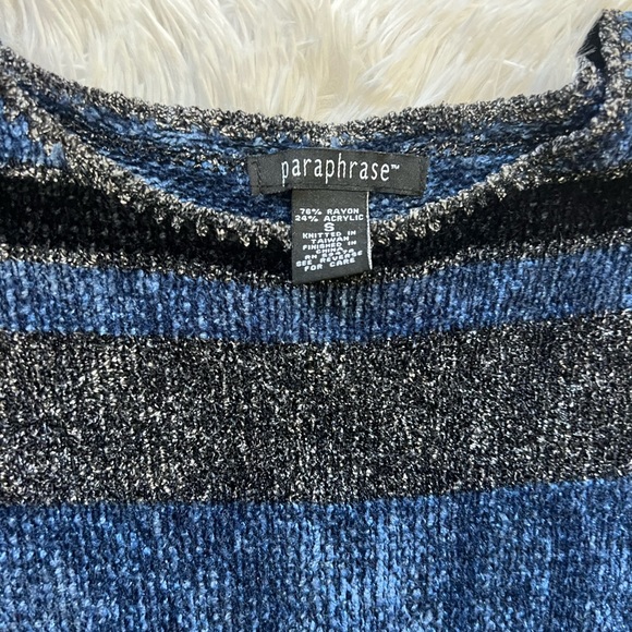 Y2K Velvet Knit Vtg Paraphrase Sweater Women’s Size S Striped Holiday Winter - Picture 2 of 15